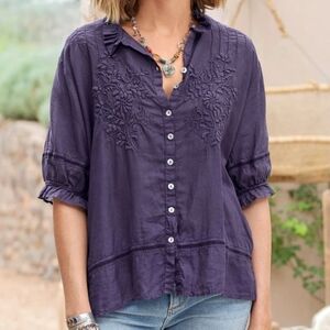 Sundance JP & Mattie Atelier Sabine Blouse, Violet Color, Size M